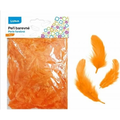 Peří barevné 10g oranžové LUMA