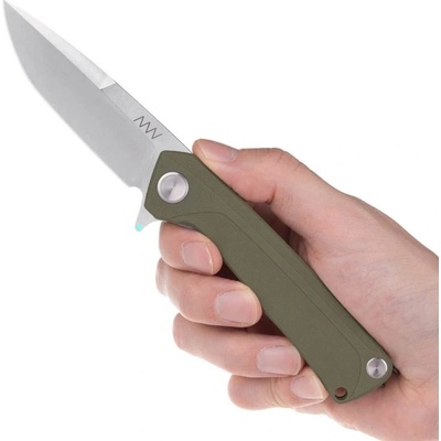 ANV Knives Nůž ANV Z100 BB Stonewash hladké ostří, G10 olivová, Liner Lock