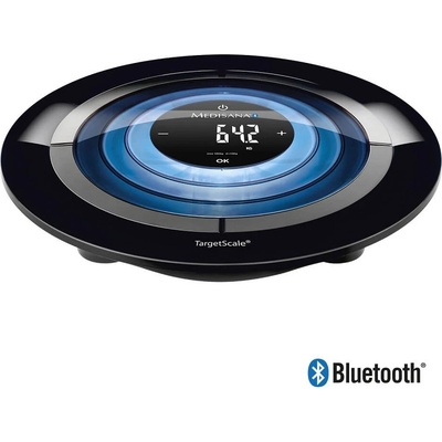Medisana Електронна везна Medisana TargetScale 3 BT, Bluetooth везна, До 180 кг, За телесен анализ, Индекс на телесна маса, Мазнини, Мускулна маса, Калориен разход, Метаболитен индекс, , Връзка с приложение, Черен (KT-1004780)
