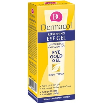 Dermacol Eye Gold Gel oční gel proti otokům únavě a kruhům pod očima 15 ml
