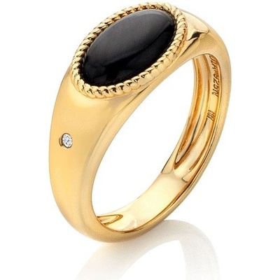 Hot Diamonds prsteň s onyxom a diamantom Jac Jossa Hope DR257