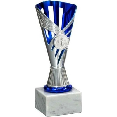 Plastová trofej Stříbrno-modrá 20 cm
