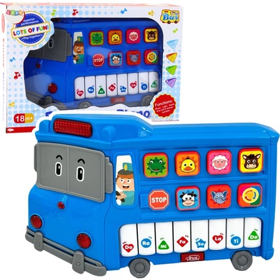 Tomido Elektrické Naučné Piánko Autobus Pro Nejmenší Modrý