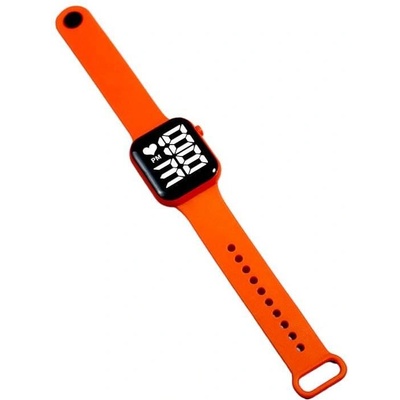 Nubi Детски часовник NUBKI Watch Series 9, LED дисплей, Силиконова каишка, Водоустойчив, Оранжев (AS9-ORANGE)