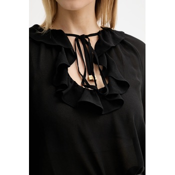 Michael Kors Блуза MICHAEL Michael Kors дамска в черно с изчистен дизайн MT541DQ7R3 (MT541DQ7R3)