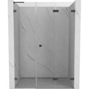 Mexen Lunar-F L сгъваеми душ врати десни 125 см, прозрачни, gun metal - 836SL-125-050-95-00-P (836SL-125-050-95-00-P)