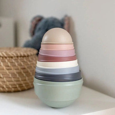 BIBS stohovacia balančná veža - pastel-rainbow