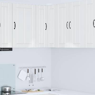 vidaXL Стенно ъглово шкафче LUCCA Бял гланц 57 x 57 x 80 см (885079)