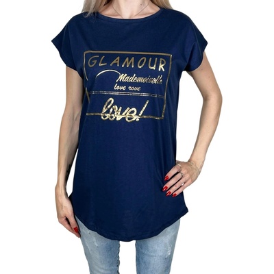 Emola Dámske tričko s krátkym rukávom GLAMOUR Modrá