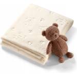 Babyono Бебешко одеяло с плюшена играчка Babyono - Мече, 75 x 100 cm, екрю (5901435418703) - ozone