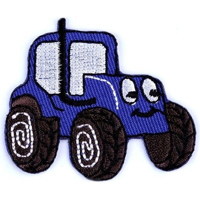 Nažehlovačka traktor 50x45mm modrý
