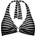 Lidea Дамско бикини горнище Lidea Women's Line Up Halter Bikini Top - Black / White - размер 36 (150-6296-0123)
