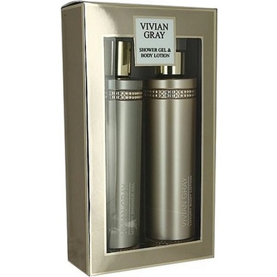 Vivian Gray Crystals Brown Luxusné sprchový gél 250 ml + telové mlieko 250 ml darčeková sada
