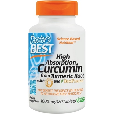 Doctor's Best High Absorption Curcumin 1000 mg | With C3 Complex & BioPerine [120 Таблетки]