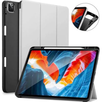 ESR Rebound Pencil Case - полиуретанов калъф с поставка и отделение за Apple Pencil 2 за iPad Pro 12.9 M1 (2021) (сив)