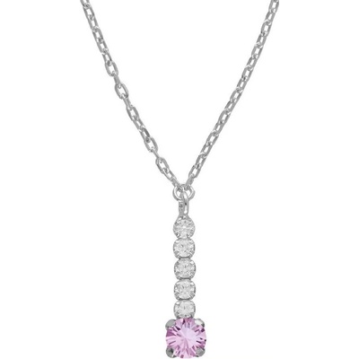 Victoria Cruz Elegantní stříbrný náhrdelník s krystaly A4668-31HG