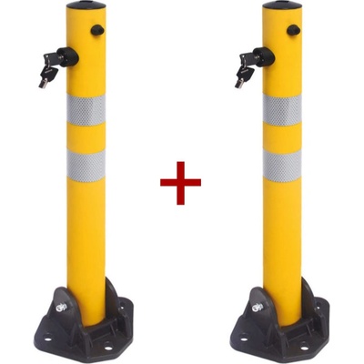 Parkovací zahradzovací stĺpik, sklopný 1+1 ZADARMO, plastový, výška 700 mm, žltá