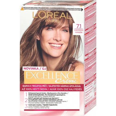 L'Oréal Excellence Creme Triple Protection 7,1 Natural Ash Blonde 48 ml