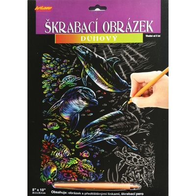 Creatoys Vyškrabovací obrázek duhový Delfíni