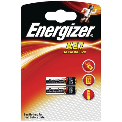 Energizer Алкална батерия energizer 12 v 2 бр. в опаковка за аларми А27 lr27 /цена за 2 батерии/ (639333) (639333)