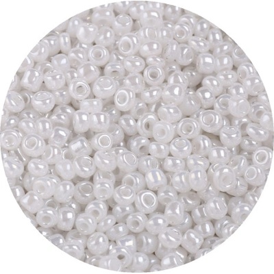 Korálky Rokajl 4mm 20g - perleťové biele