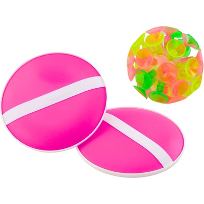 Lean Toys Lopatky a loptička s prísavkami ružová