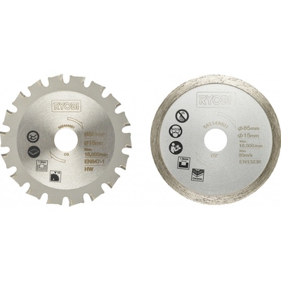 Ryobi RAKMMS02K Pilový kotouč pro různé materiály 2ks