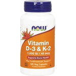 NOW Vitamin D-3 + K-2, 120 капсули, Now