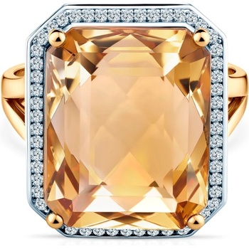SAVICKI Пръстен Savicki: двуцветно злато, цитрин, диаманти