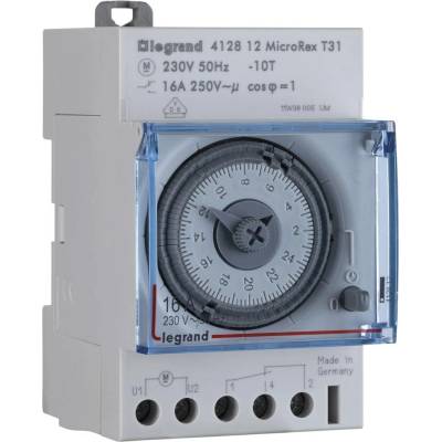 Legrand 412812 412812 časovač na DIN lištu, analógový , 1 kanál, 4000 W