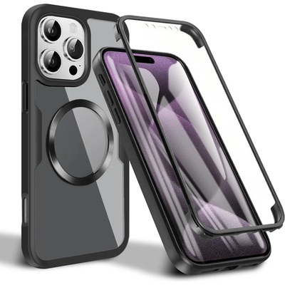 Techsuit Калъф за iPhone 16 Pro Max + Протектор - ColorVerse 360 MagSafe MagSafe Series - Черен