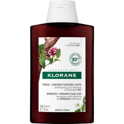 Klorane Posilující šampon na vlasy s chininem a edelweissem 200 ml