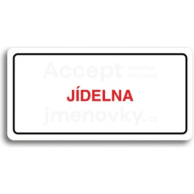 ACCEPT Piktogram JÍDELNA - bílá tabulka - barevný tisk