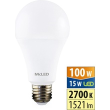 McLED LED žárovka E27 15W 100W teplá bílá 2700K