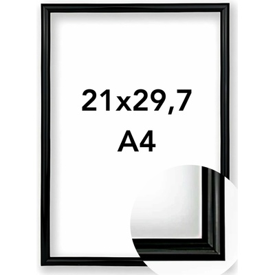Fotorámeček BF Rozměr: A4 - 21 x 29,7 cm, Barva: Černá, Typ zasklení: Sklo