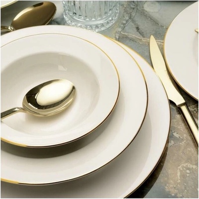 Asir Jídelní sada krémová zlatá porcelán 973BRS3168 24 ks