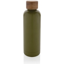 Wood z RCS Termo fľaša recyklovanej nerezovej ocele zelená 500 ml
