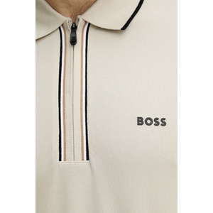 BOSS Green тениска с яка мъжка от памук с еластан (50555698) - answear - 131,02 лв