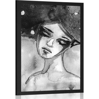 Plakát měsíční víla v černobílém provedení - 60x90 no frame