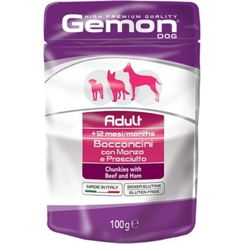 Gemon Beef and Ham Adult пауч за куче с говеждо месо и шунка 100gr