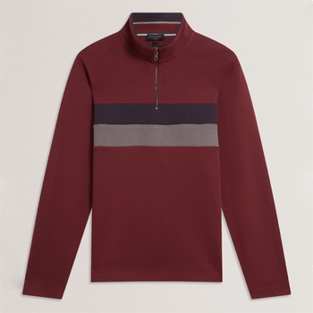 Ted Baker Men's 1/4 Zip Fleece - Oxblood
