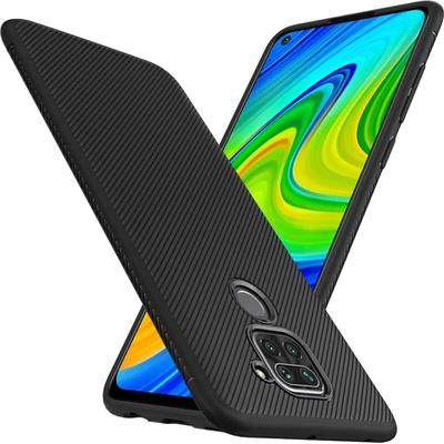 GKK Силиконов Калъф за Xiaomi Redmi Note 9, Twill Case, Черен (5901019074751)