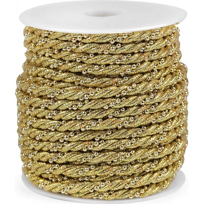 Textil Soldán Šňůrka kroucená / točená lurexová 310275/2, zlatá, průměr 5mm (šňůra na metry)