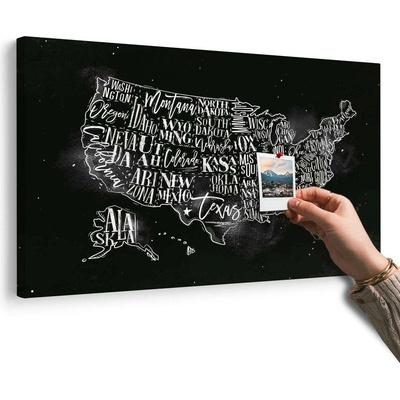 Obraz na korku naučná mapa USA s jednotlivými státy - 90x60 transparent
