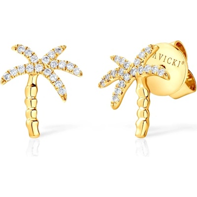 SAVICKI Обеци с палма Savicki: злато, диаманти