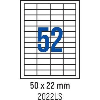 Spree Етикети лепящи 52 бр. , 50.0x22.0 мм, 100 л. , A4, кант 4 (3800884030073)