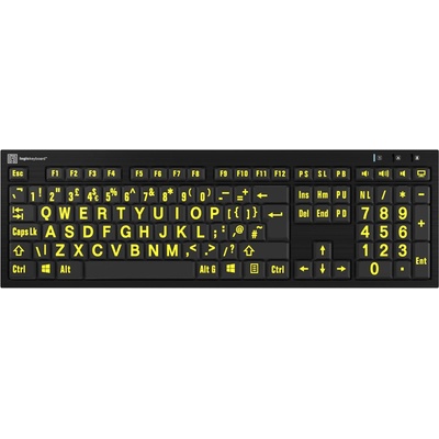 Logic Keyboard XLPrint NERO PC Yellow on Black UK