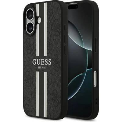 GUESS Калъф Guess 4G Printed Stripes MagSafe за iPhone 17 - черен