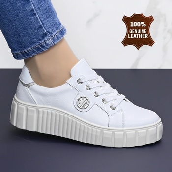 Обувки естествена кожа E18041-2 White