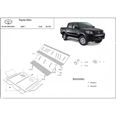 Метална кора под двигател за toyota hilux vii (2005-2015) (73845)